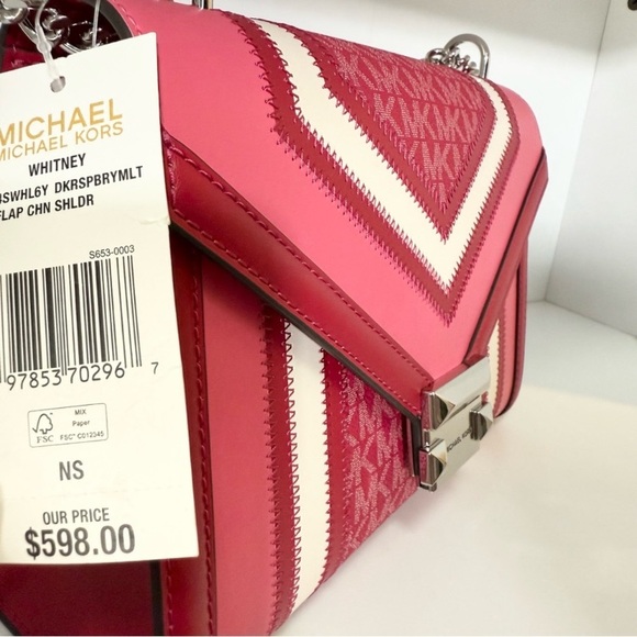 NWT Michael Kors Whitney Medium Color-Block and Signature Logo Shoulder Bag - Picture 2 of 3